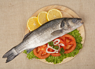 Freshly Bass Fish with vegetables