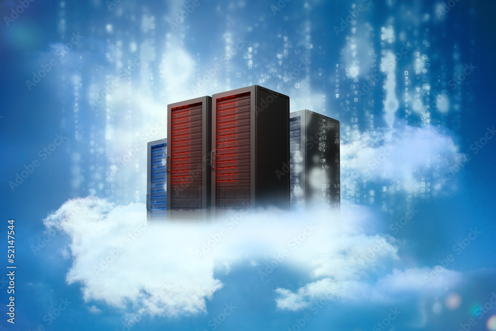 Poster data servers resting on clouds