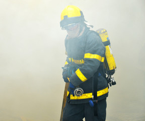 Fototapeta premium Firefight in a urban scene