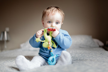 baby playing with a toy