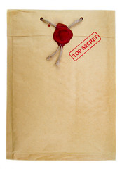 Top secret mail with knotted rope  and wax seal
