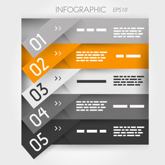 orange infographic five oblique sticker options