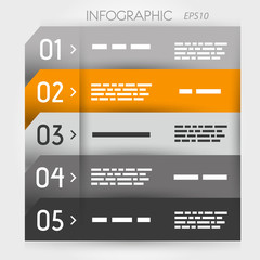 orange infographic five options notebook