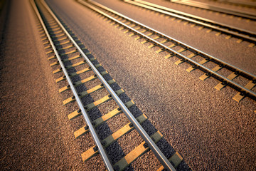Railroad straight track.