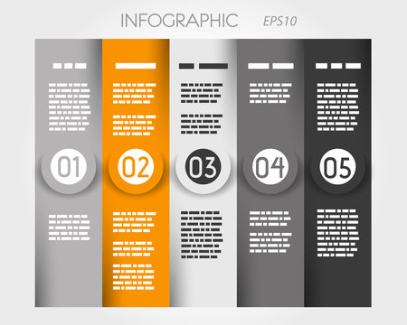 orange column infographic with big rings in middle