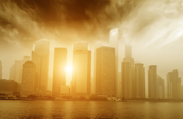 Obraz na płótnie Canvas Beautiful Shanghai Pudong skyline