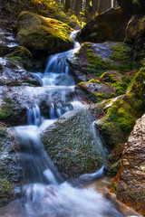 Fototapeta premium Mountain waterfall in autumn