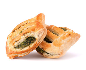 Puff pastry bun isolated on white background.
