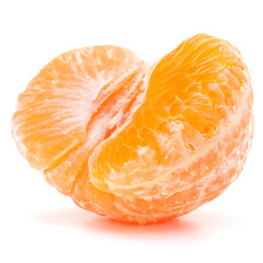 Peeled tangerine or mandarin fruit half