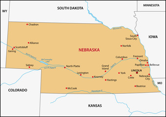 Obraz premium Nebraska map