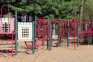 Fototapeta na wymiar New playground for neighborhood children to play in