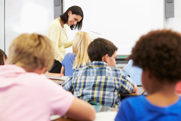 Fototapeta premium Teacher Standing In Front Of Class Of Pupils