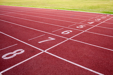 Numbers on running track