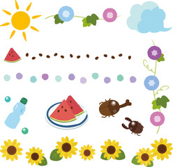 夏のフレームとライン