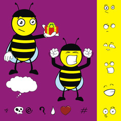 bee kid cartoon set