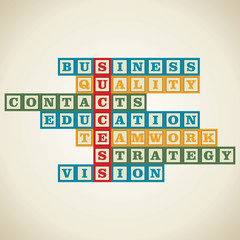 Obraz premium business and related word block