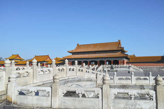Marble bridge inside Forbidden City