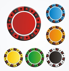 poker chip vector sets