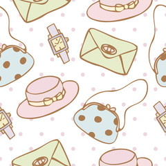 seamless pattern background of woman accessories