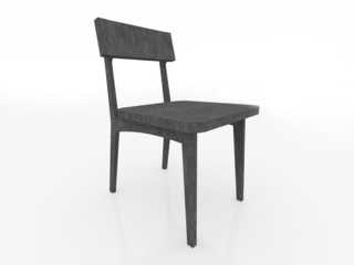 Black woden chair isolated