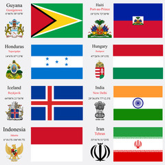 world flags and capitals set 10