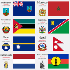 world flags and capitals set 16