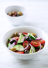 Mediterranean-style salad with marinated olives