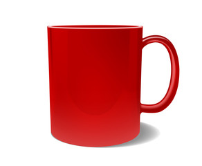 Red blank mug for branding isolated