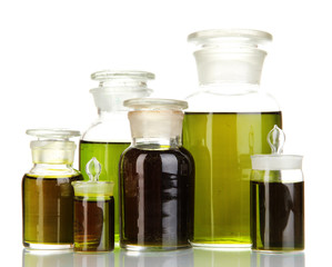 Medicine bottles isolated on white