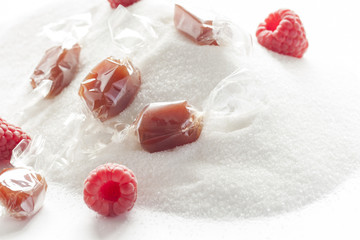Fototapeta na wymiar Raspberry caramels
