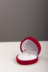 Engagement ring in red box