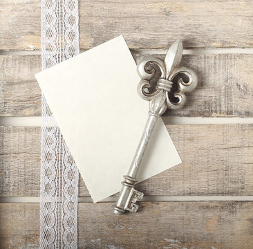 Silver key diary greeting card