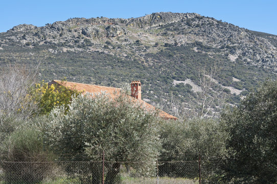 Country house at the foot of the mountain, Ciudad Real, Spain