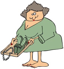 Woman at a security checkpoint