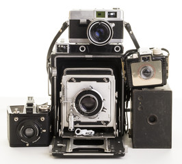 Bunch of old film cameras
