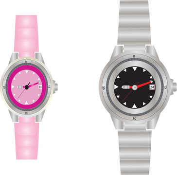 A Womans' and Mans' Dive Watches