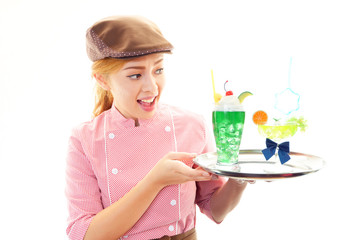 笑顔のウェイトレス