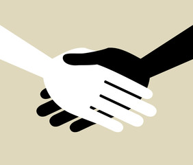 Handshake design with copy space.