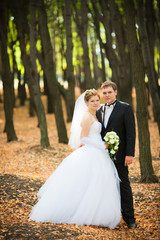 Romantic wedding couple