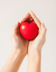 woman hands with heart