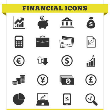 Financial Icons Vector Set