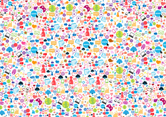Social network background with media icons. Vector illustration