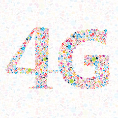 Social network background with media icons.