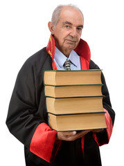 Senior Judge with Books