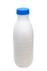 plastic milk bottle isolated on white (clipping path)