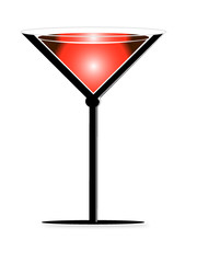 Cocktail bicchiere rosso martini vettoriale
