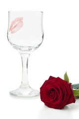 Glasses of wine and roses