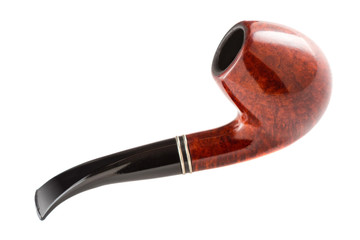 Retro tobacco pipe on a white background