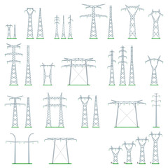 Électricité - Types de pylônes HT et THT