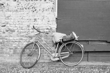 Old bycicle B&W image